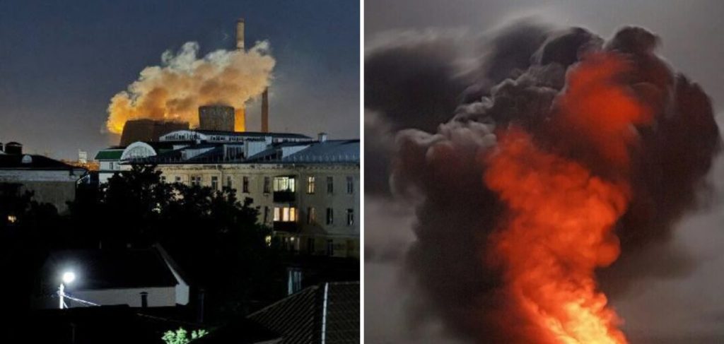 На химзаводе «Азот» в Новомосковске раздались взрывы, а затем — пожар: фото
